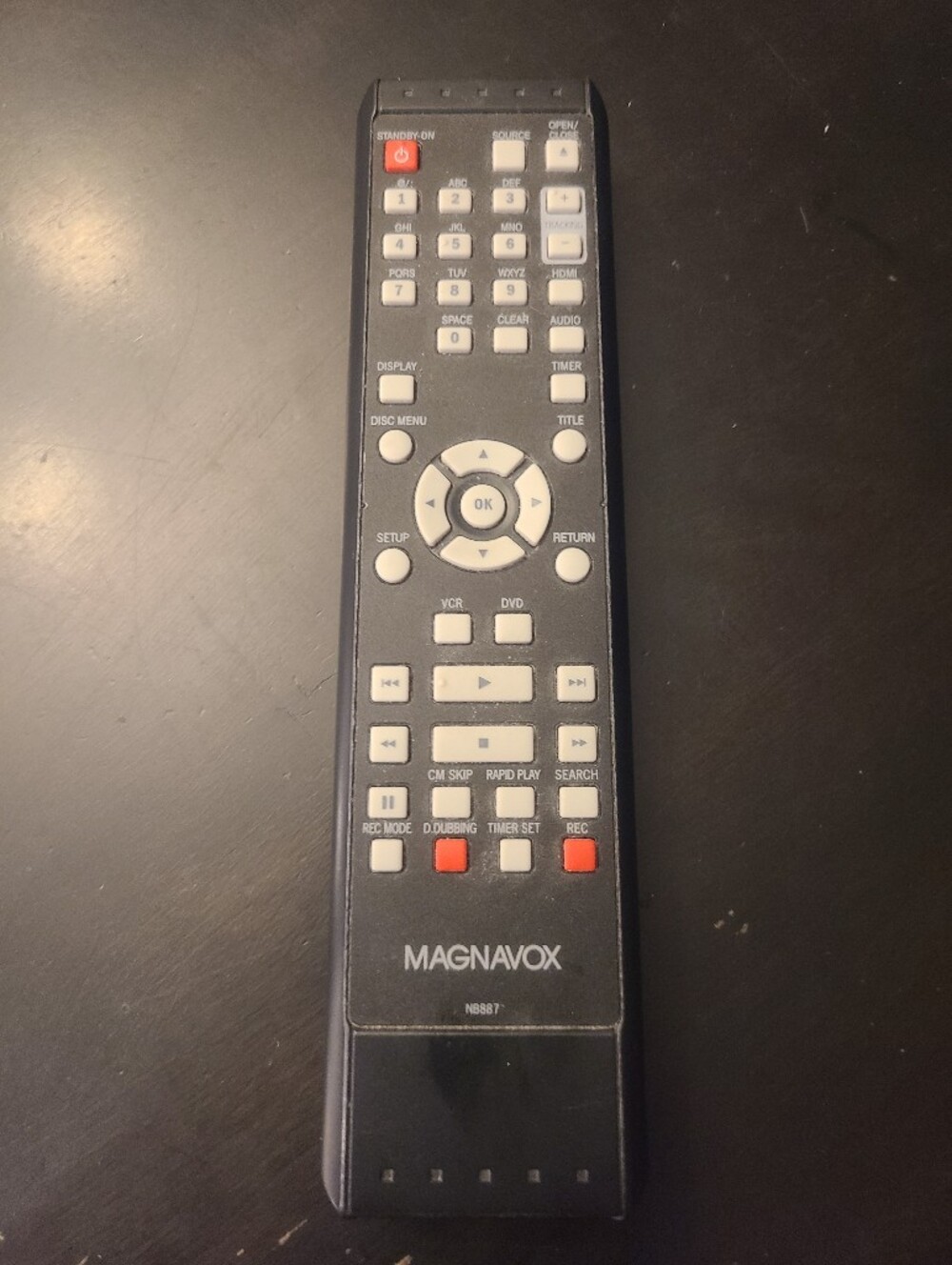 GENUINE MAGNAVOX NB887 DVD RECORDER/VCR COMBO REMOTE - MDR161V / ZV427MG9 Works!